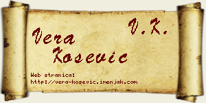 Vera Košević vizit kartica